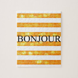 Quebra-cabeça Bonjour Orange Stripe Bokeh