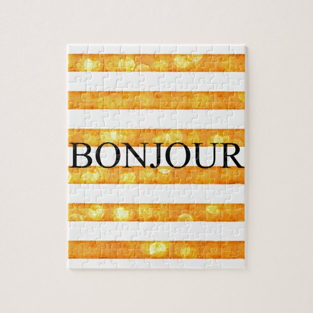 Quebra-cabeça Bonjour Orange Stripe Bokeh (Vertical)