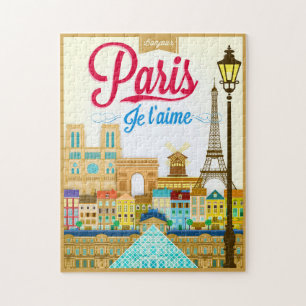 Quebra-cabeça Bonjour Paris Je T'aime Viagem