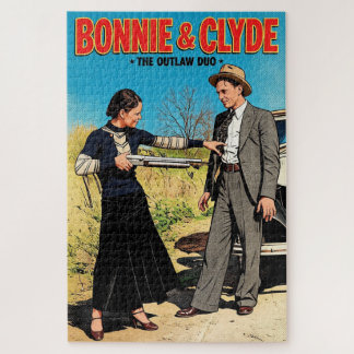 Quebra-cabeça Bonnie E Clyde O Dúo Fora Da Lei Arte Retro