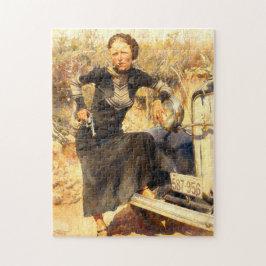 Quebra-cabeça Bonnie Parker Smoking A Cigar 1933 AI Painting