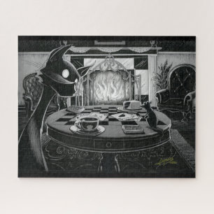Quebra-cabeça Boo Kitty Plays Cards Jigsaw Puzzle