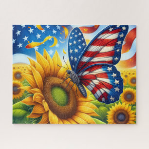 Quebra-cabeça Borboleta Americana Girassol