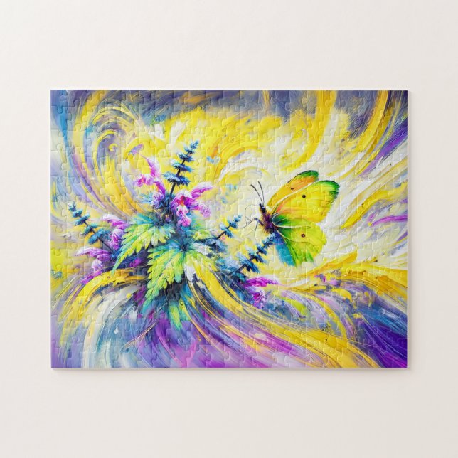 Quebra-cabeça Borboleta Brimstone com óleo de Morto (Horizontal)