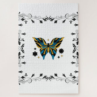 Quebra-cabeça Borboleta Crepuscular – Harmonia de Contraste Flor