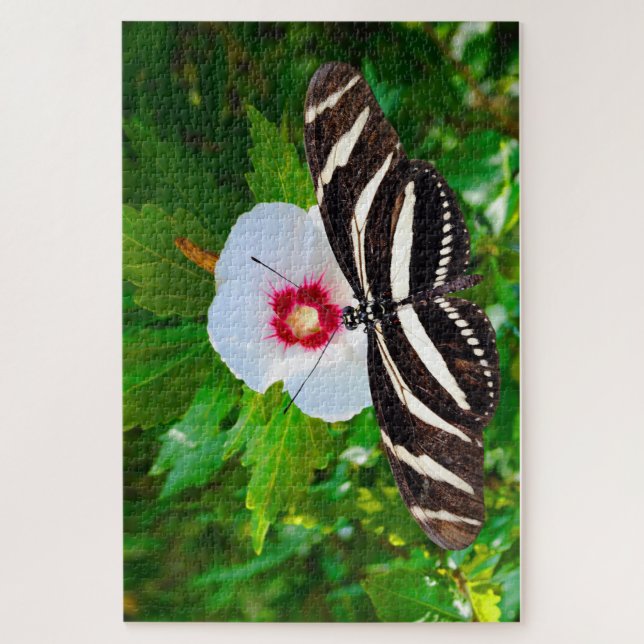 Quebra-cabeça Borboleta de zebra longwing num Coração Vermelho d (Vertical)