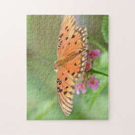 Quebra-cabeça Borboleta em uma flor encontrada em um parque loca