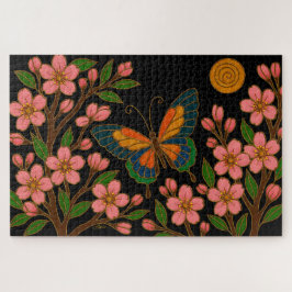 Quebra-cabeça Borboleta Flor de Cerejeira Lua