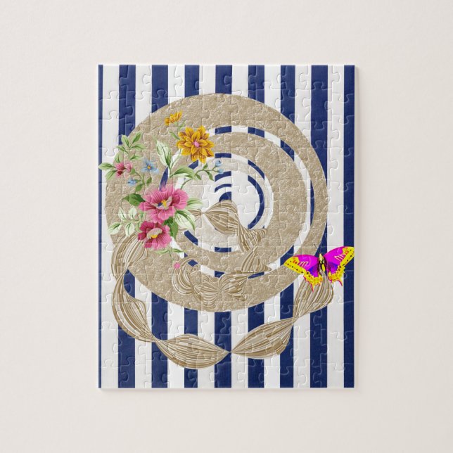 Quebra-cabeça Borboleta Floral Stripe (Vertical)