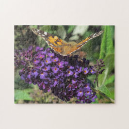 Quebra-cabeça - Borboleta na Flor Roxo