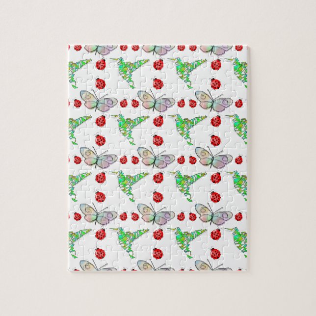 Quebra-cabeça Borboleta Personalizada, Hummingbird e Padrão Lady (Vertical)