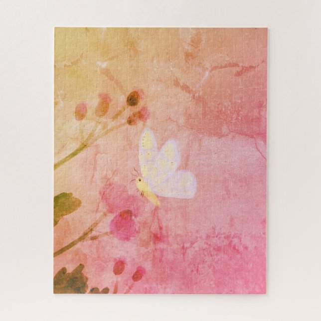 Quebra-cabeça Borboleta rosa (Vertical)