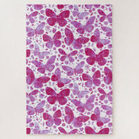 Borboletas Aquarela Magenta Rosa