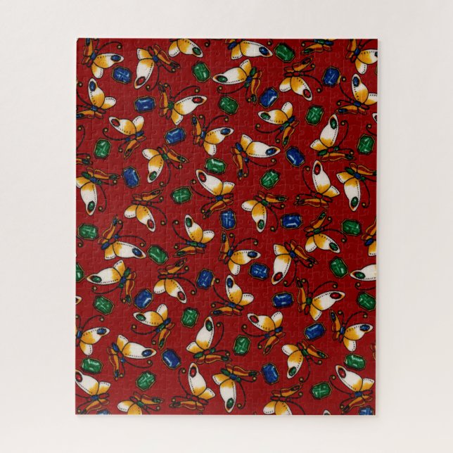 Quebra-cabeça Borboletas brancas laranja, Emerald, Sapphire em v (Vertical)