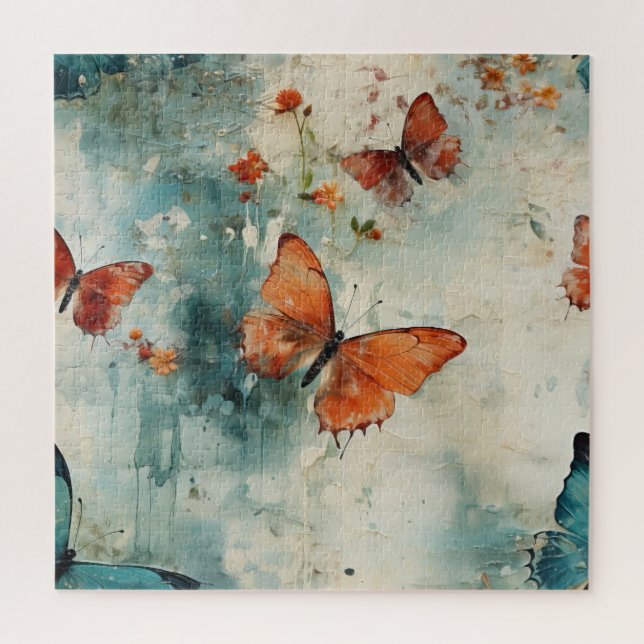 Quebra-cabeça Borboletas e flores coloridas (9) (Vertical)