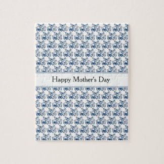 Quebra-cabeça Borboletas no Azul Delft, personalizáveis