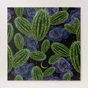 Quebra-cabeça Bordado Mexicano: Noite De Cactus Sem Olhos.