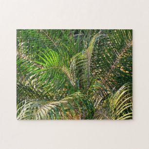 Quebra-cabeça Bordas Tropicais de Palm Lit Sunset