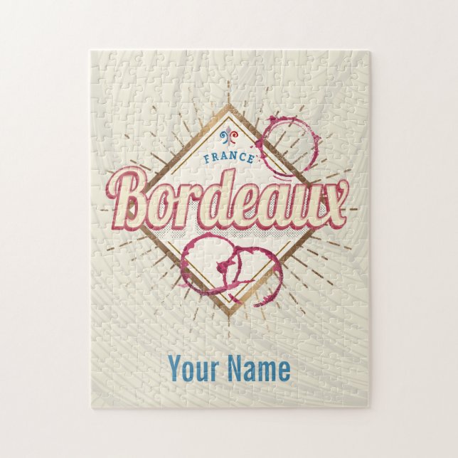 Quebra-cabeça Bordeaux Nouvelle-Aquitaine França Retro Wine (Vertical)