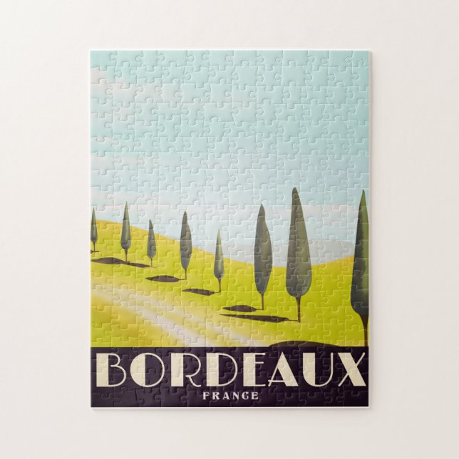 Quebra-cabeça Bordéus, poster de viagens francês do estilo Vinta (Vertical)