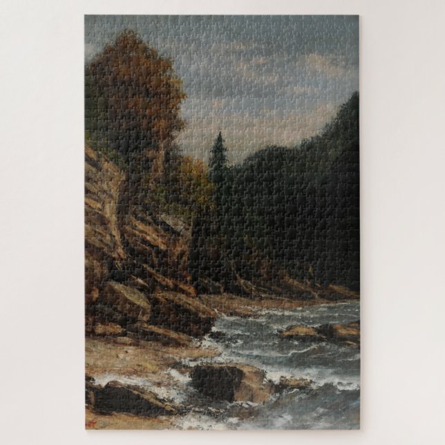 Quebra-cabeça Bords du lac Léman - Gustave Courbet (Vertical)