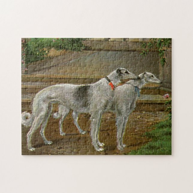 Quebra-cabeça Borzoi Watercolor (Horizontal)