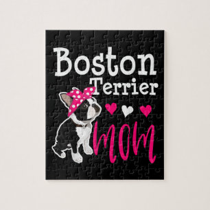Quebra-cabeça Boston Terrier Dog Mãe Proprietária Cute Engraç