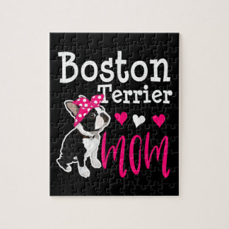 Quebra-cabeça Boston Terrier Dog Mãe Proprietária Cute Engraçado