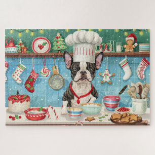 Quebra-cabeça Boston Terrier Holiday Baking: Natal Festivo