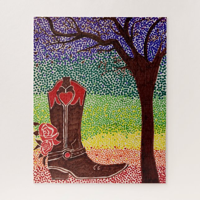 Quebra-cabeça - Bota e Árvore (Vertical)