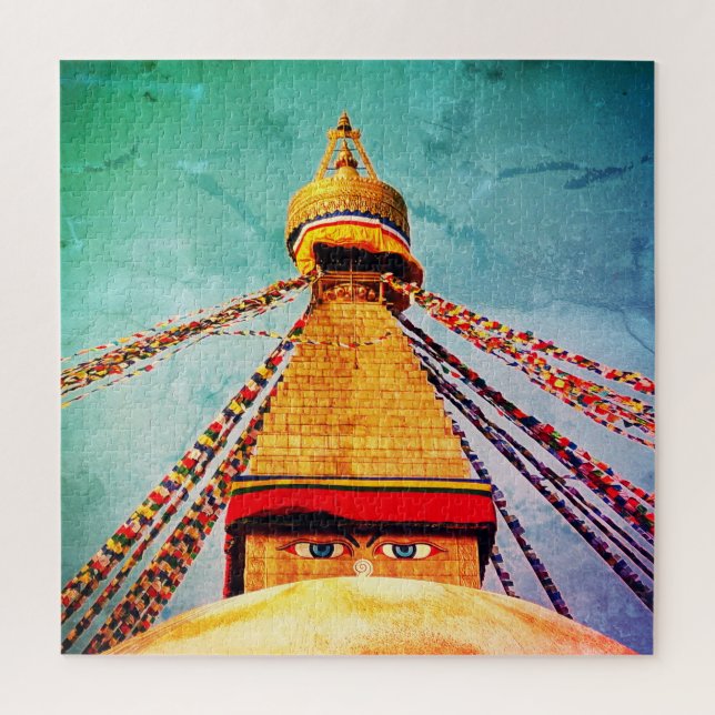 Quebra-cabeça Boudhanath Stupa, Olhos Buda, Himalaias/Nepal (Vertical)