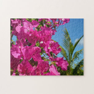 Quebra-cabeça Bougainvillea e Palm Tree Tropical Nature Cena
