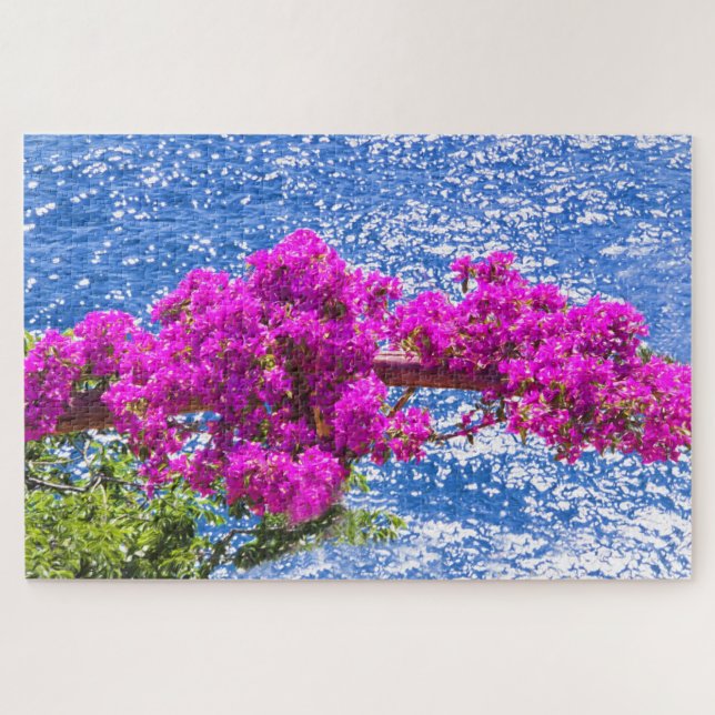 Quebra-cabeça Bougainvillea Roxa In Positano, itália (Horizontal)