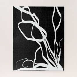 Quebra-cabeça Bouquet Noir: Preto e Branco Abstrato