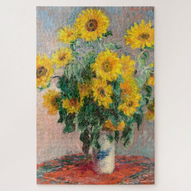 Quebra-cabeça Bouquet of Sunflowers by Monet Impressionist (Vertical)