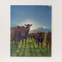 Quebra-cabeça Bovinos Castanhos em Pastura