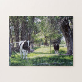 Quebra-cabeça Bovinos debaixo das árvores