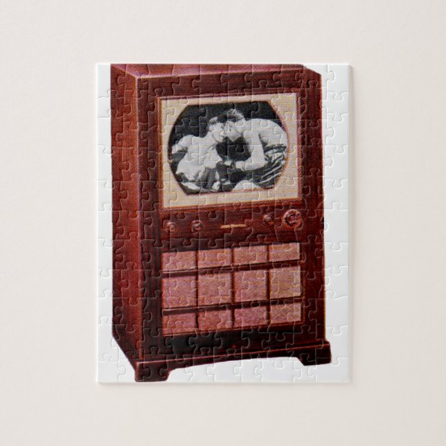 Quebra-cabeça boxe de emissões televisivas de cerca de 1951 (Vertical)