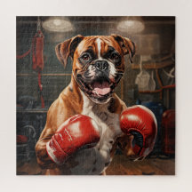 Boxer Dog Practicage Box na Gym Vintage