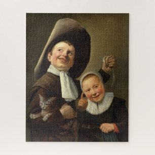 Quebra-cabeça Boy, Eel, Girl, and Cat by Judith Jans Leyster