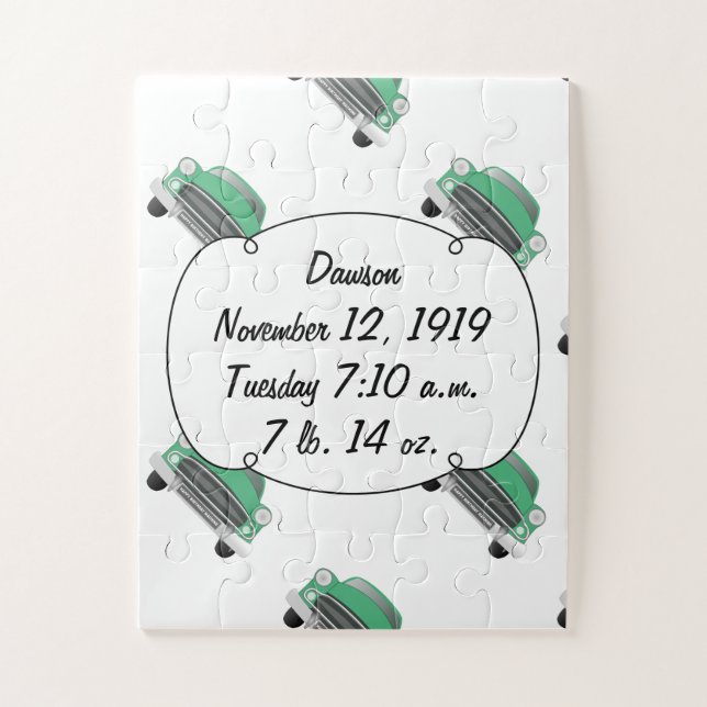 Quebra-cabeça Boys Room Classic Car Oferece Doces Verdes (Vertical)