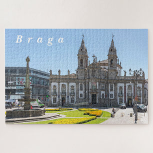 Quebra-cabeça Braga. Vista do centro da cidade.