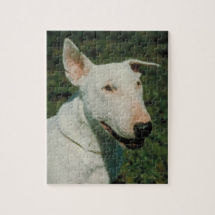 Quebra-cabeça branco do cão de bull terrier