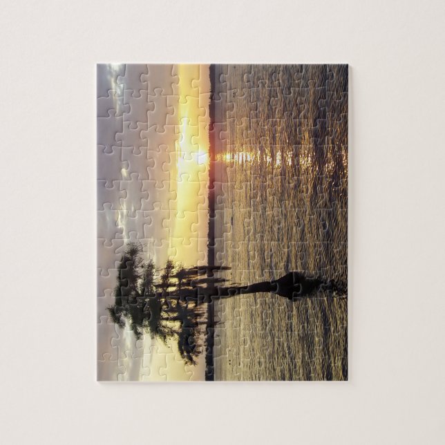 Quebra-cabeça branco do NC do lago (Vertical)