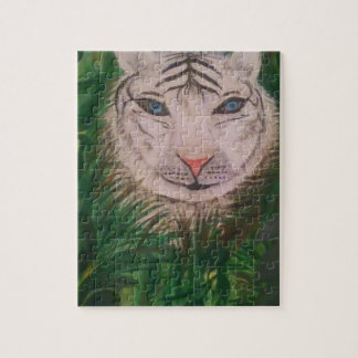 Quebra-cabeça branco do tigre