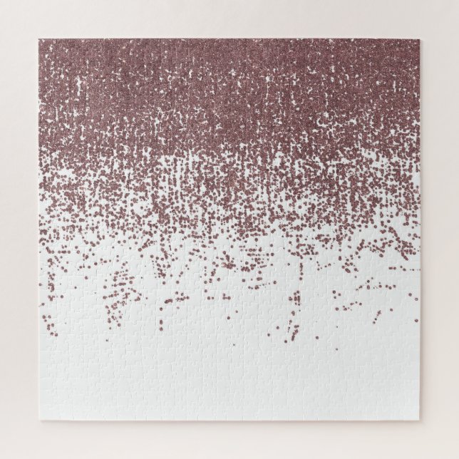 Quebra-cabeça Branco Dourado cor-de-rosa Ombre do brilho do (Vertical)