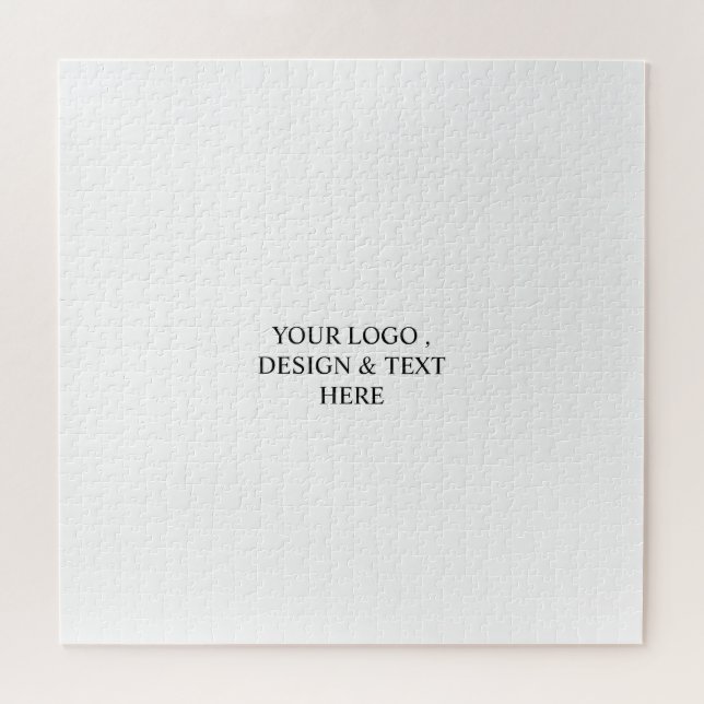 Quebra-cabeça Branco Personalizado – Seu Logotipo & Texto Aqui  (Horizontal)