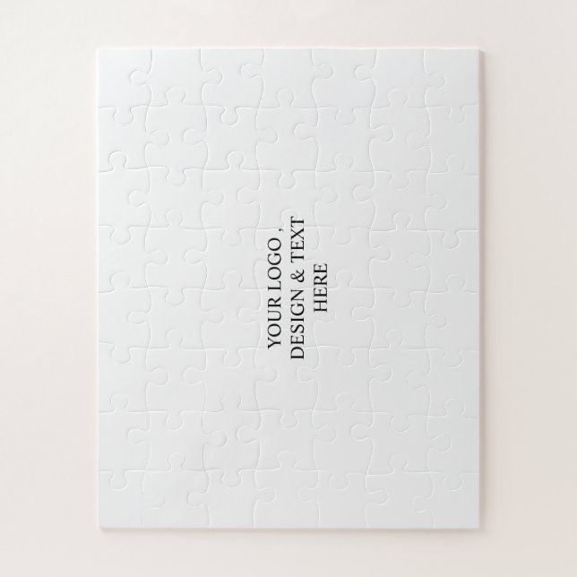 Quebra-cabeça Branco Personalizado – Seu Logotipo & Texto Aqui  (Vertical)