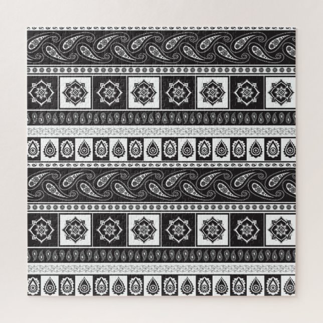Quebra-cabeça Branco preto étnico: Padrão de Eterno (Vertical)