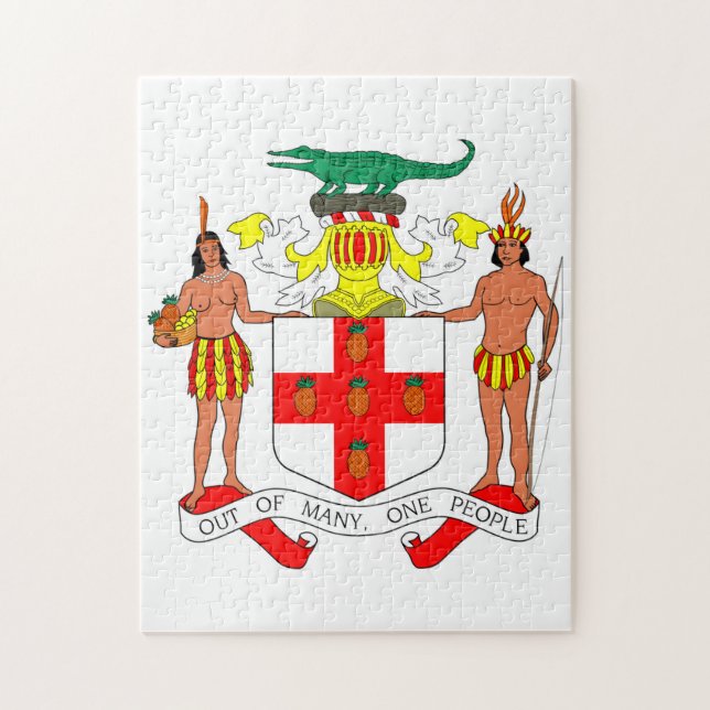 Quebra-cabeça Brasão de Armas da Jamaica. (Vertical)